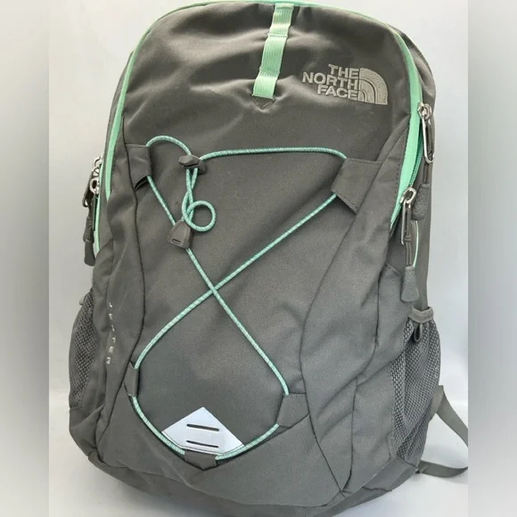 The North Face Gray Backpack with Mint Green Accents - Picture 1 of 7